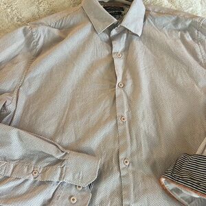 Denim and flower. size large. Button-down.